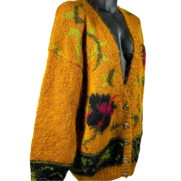 Studio Michelle Stuart Vintage Cardigan Sweater Mohair Blend Brown Medium - Picture 2 of 7